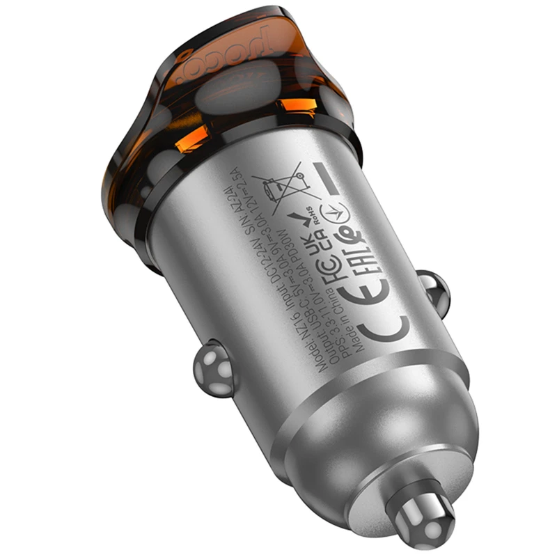 АЗП Hoco NZ16 Rigorous PD30W (1USB-C) – Metal grey. Фото 3 з 6