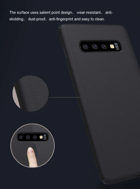 Пластикова накладка Nillkin Frost на Samsung Galaxy S10 – Чорний. Фото 4 з 6