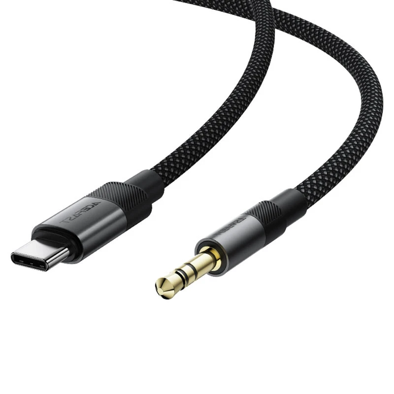 Аудіо кабель Aux Acefast J11 (Type-C to AUX 3.5mm plug) (1m) – Black. Фото 4 з 4