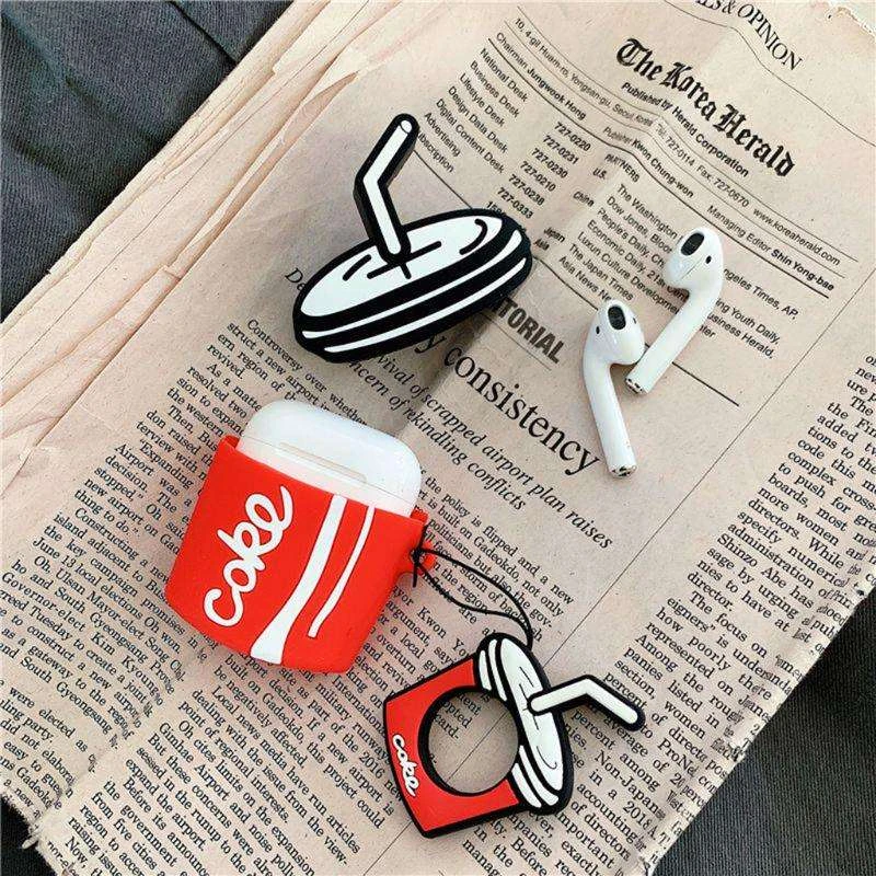 Силиконовый футляр Can для наушников AirPods 2 – Coke. Фото 3 из 6