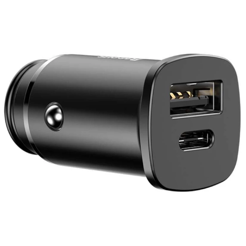 АЗП Baseus Square Metal PD 3.0 QC 4.0+ 30W USB + Type-C – Чорний. Фото 2 з 5