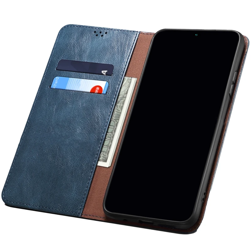 Шкіряний чохол-книжка Urban Leather series для Samsung Galaxy A07 – Blue. Фото 3 з 4