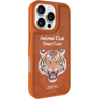 TPU+PC чехол Animal Club для Apple iPhone 16 Pro — Chocolate Brown
