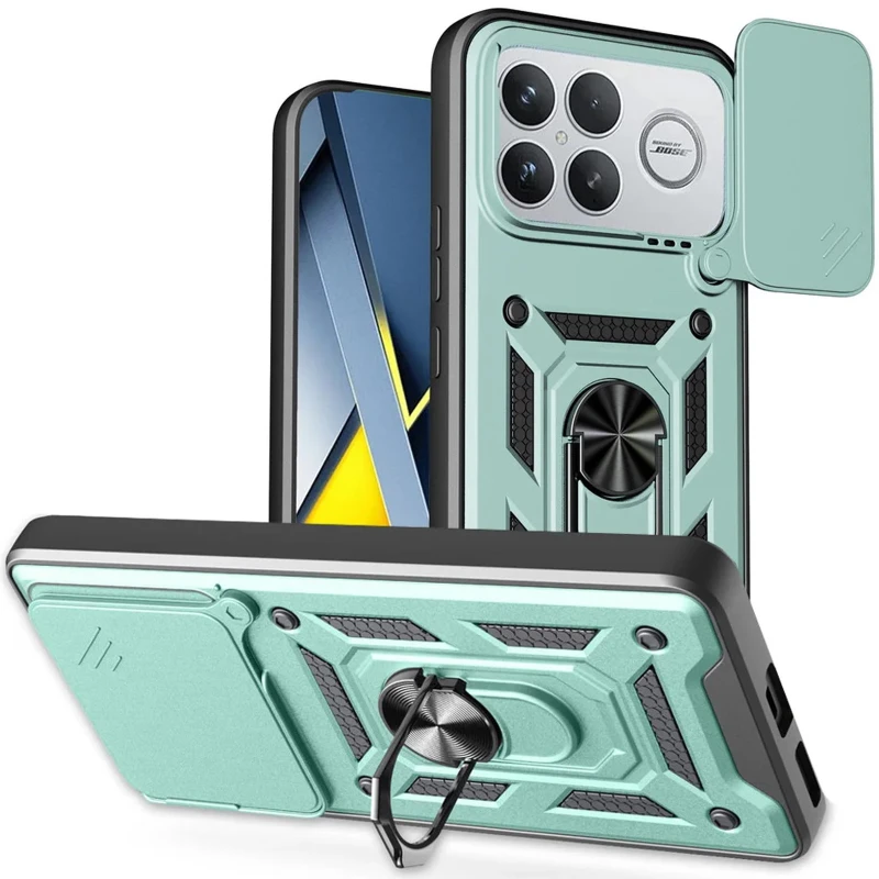 Удароміцний чохол Ummi Camshield Serge Ring (in box) для Xiaomi Poco F8 Ultra – Зелений / Green. Фото 1 з 1