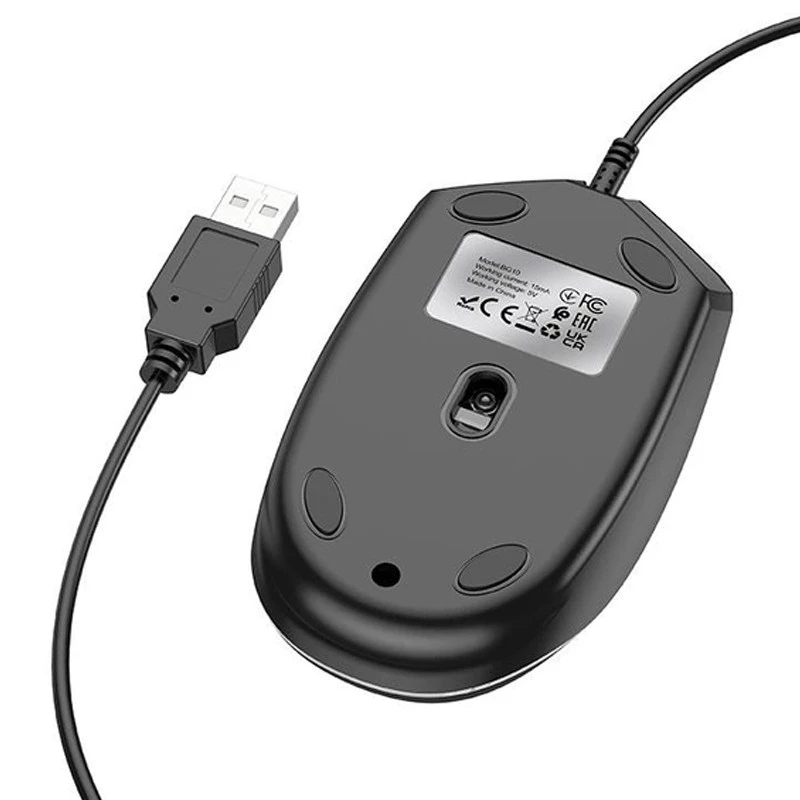 Мышь BOROFONE BG10 Soaring game luminous wired – Black. Фото 5 из 8