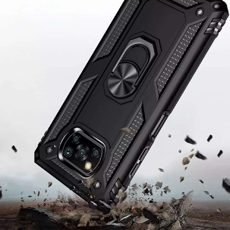 Протиударний чохол Serge Ring з кільцем на Xiaomi Poco X3 NFC / Poco X3 Pro – Чорний. Фото 5 з 7