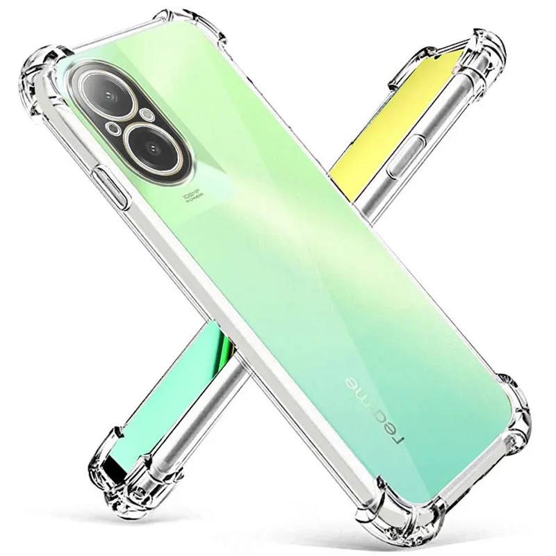 Ультратонкий силіконовий чохол GETMAN з критими бортами та камерою для Realme C67 4G – Безбарвний (прозорий). Фото 3 з 8