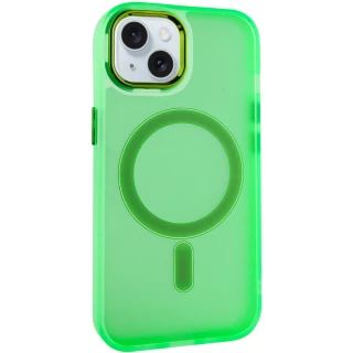 Цветной TPU+PC с MagSafe на Apple iPhone 15 (6.1") — Neon Green