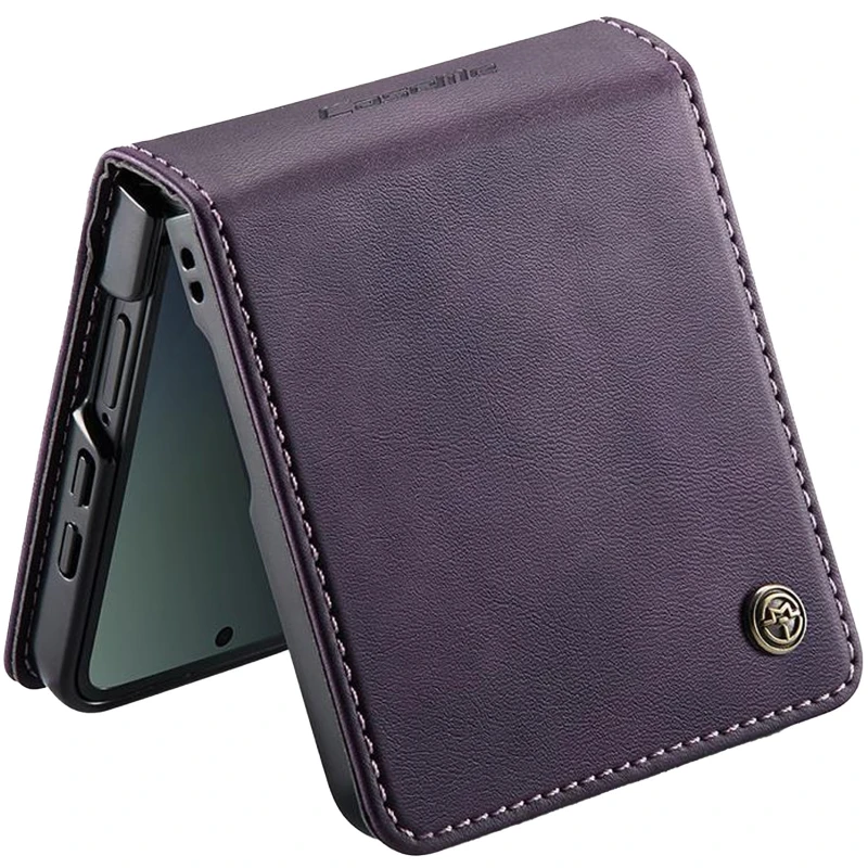 Кожаный чехол-книжка CaseMe Velvet Matte для Samsung Galaxy Z Flip7 – Purple. Фото 3 из 5