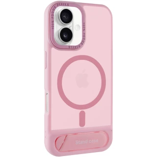 TPU+PC чехол Stand case для Apple iPhone 16 — Pink