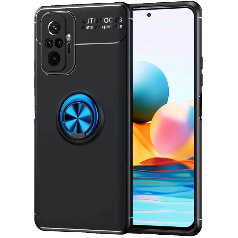 

Чохол Deen ColorRing з кільцем на Xiaomi Redmi Note 10 Pro (Чорний / Синій)