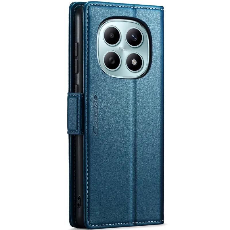 Кожаный чехол-книжка CaseMe Nappa leather для Xiaomi Redmi Note 15 4G/5G (EU) – Blue. Фото 4 из 10