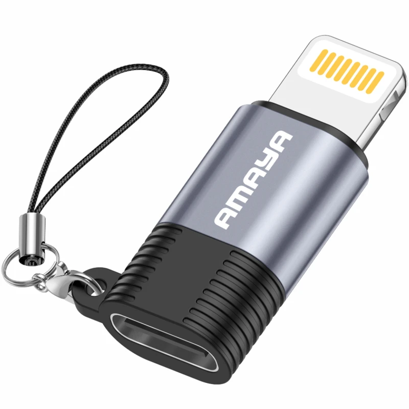 Переходник Amaya 01CL Lightning Male to Type-C Female – Grey. Фото 1 из 2