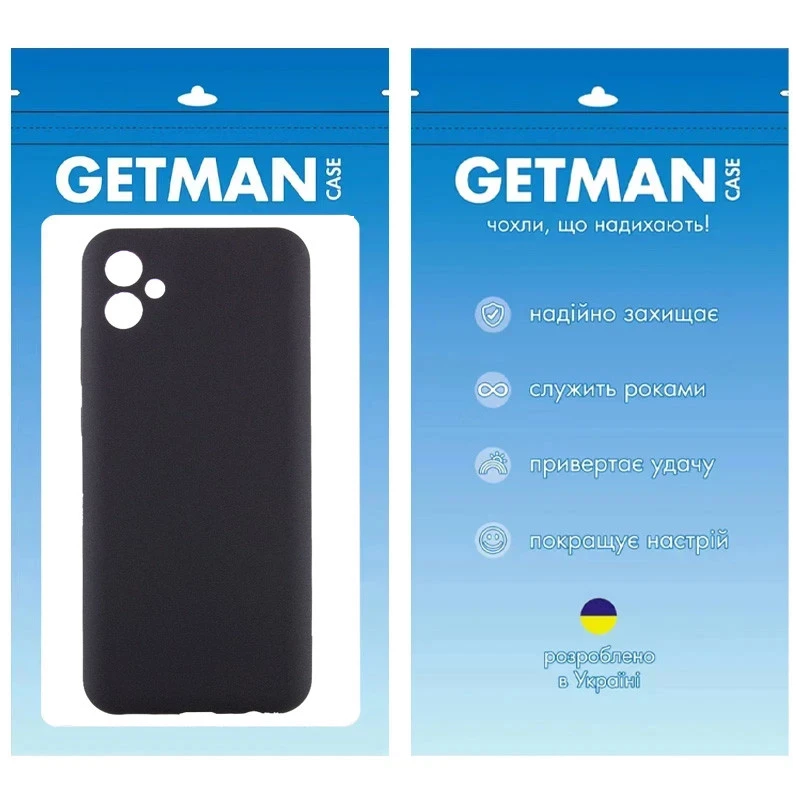 Кольоровий силіконовий чохол GETMAN із закритою камерою для Samsung Galaxy A04 – Чорний / Black. Фото 7 з 7