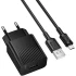 МЗП Borofone BAS71A Source 10.5W (1USB-A) + кабель USB to MicroUSB – Black. Фото 2 з 4