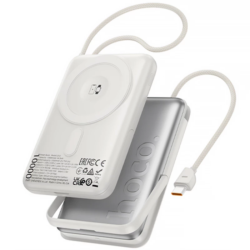 Портативний ЗП Power Bank Hoco Q43 Clever dual PD20W з БЗП Type-C 10000 mAh – silver. Фото 1 з 4