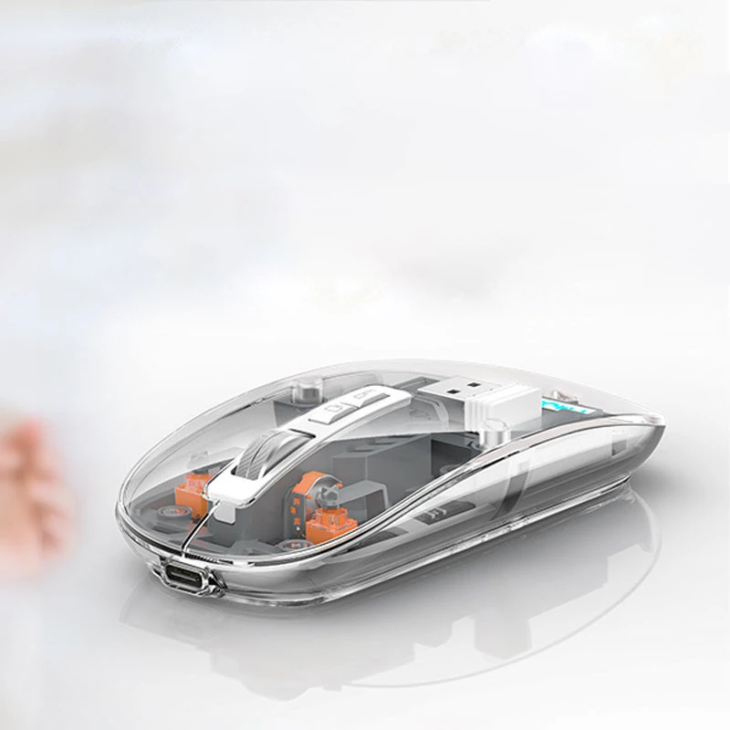 Бездротова миша WIWU Crystal WM105 Dual bluetooth+ 2.4G – Grey. Фото 5 з 6