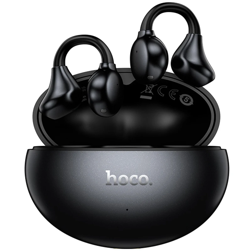 Бездротові TWS навушники Hoco EA8 Warm clip-on (App) – Metal gray. Фото 3 з 4