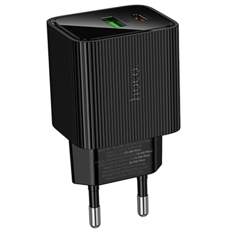 МЗП Hoco CS83A Excellent with digital display PD20W+QC3.0 (1USB-A/1C) – Black. Фото 6 з 6
