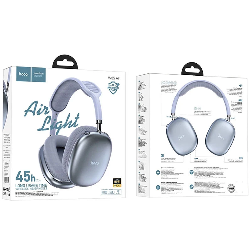 Накладні бездротові навушники Hoco W35 Air Triumph – Blue. Фото 4 з 4