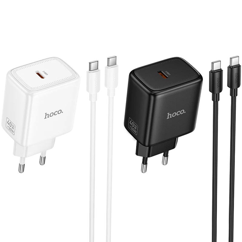МЗП Hoco N83 Profit PD40W (1USB-C) + кабель Type-C to Type-C фото 1 з 1