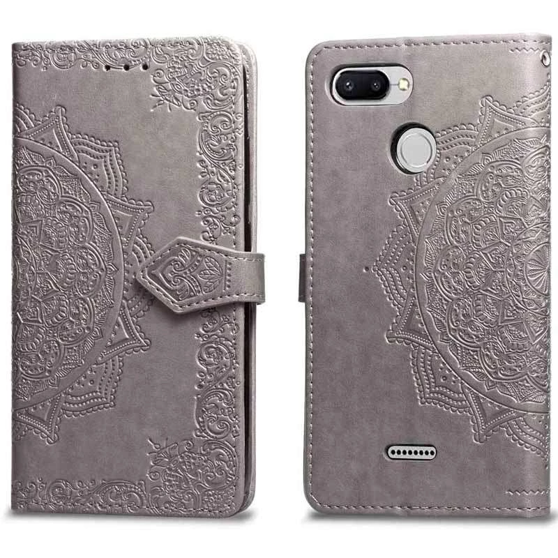 Шкіряний чохол-книжка Art Case з візитницею для Xiaomi Redmi 6 – Сірий. Фото 2 з 6