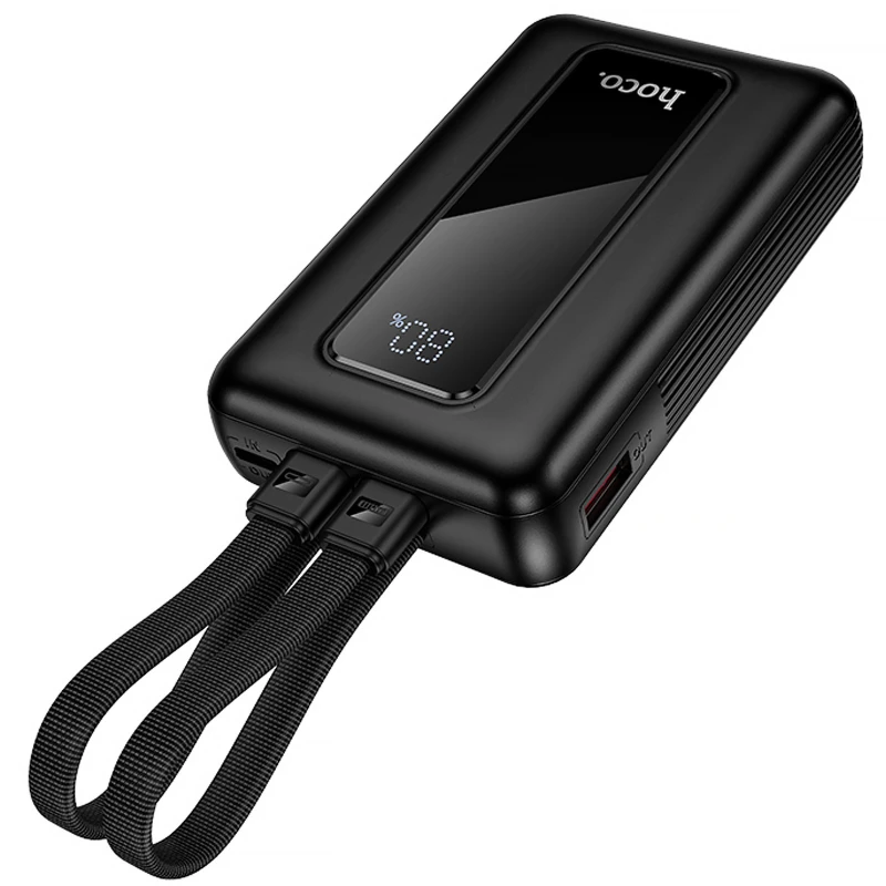 Портативний ЗП Power Bank Hoco J162A Full power 22.5W+PD20W with 2 cables 20000 mAh – Black. Фото 4 з 6