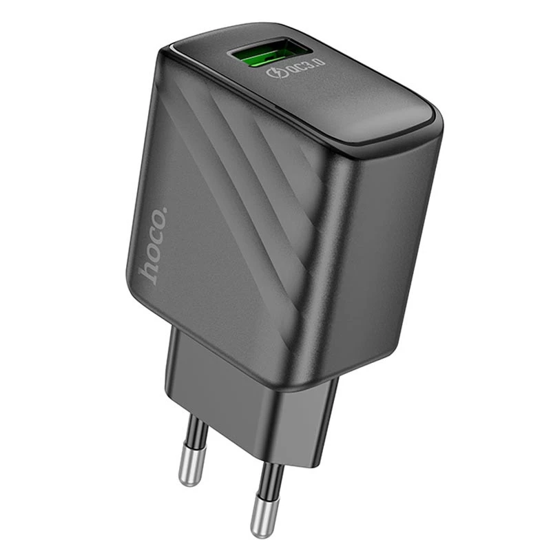 СЗУ Hoco CS21A Rich 1USB-A QC3.0 – Black. Фото 3 из 6
