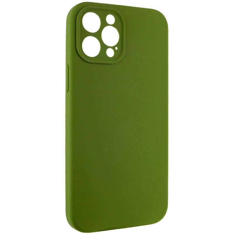 Чехол с защитой камеры Silicone Case для Apple iPhone 12 Pro Max (6.7") – Зеленый / Dark Olive. Фото 2 из 5