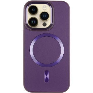 Шкіряний чохол з MagSafe на Apple iPhone 16 Pro — Dark Purple