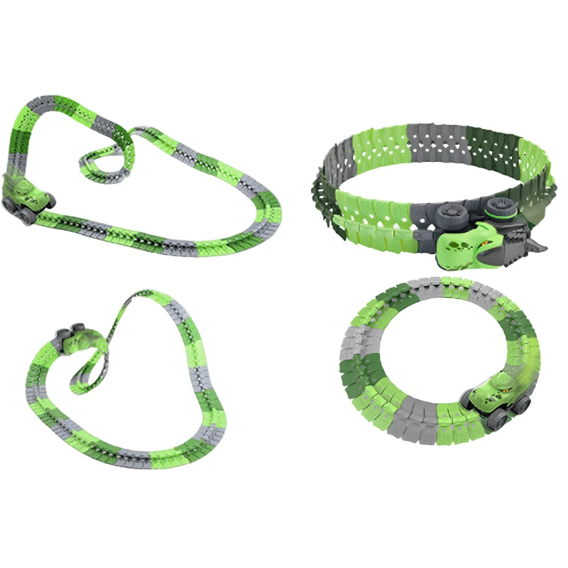 Інтерактивний трек з інерційною машинкою SHT 5510-6 Dino Trak (138pcs/1CAR) – Green. Фото 1 з 4