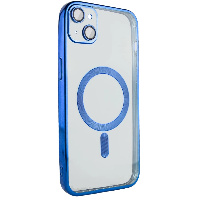 

Хромовый TPU чехол с MagSafe для Apple iPhone 14 (6.1") (Blue)