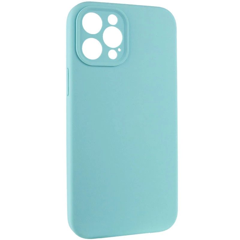 Чохол з захистом камери Silicone Case для Apple iPhone 12 Pro Max (6.7") – Бірюзовий / Marine Green. Фото 2 з 7