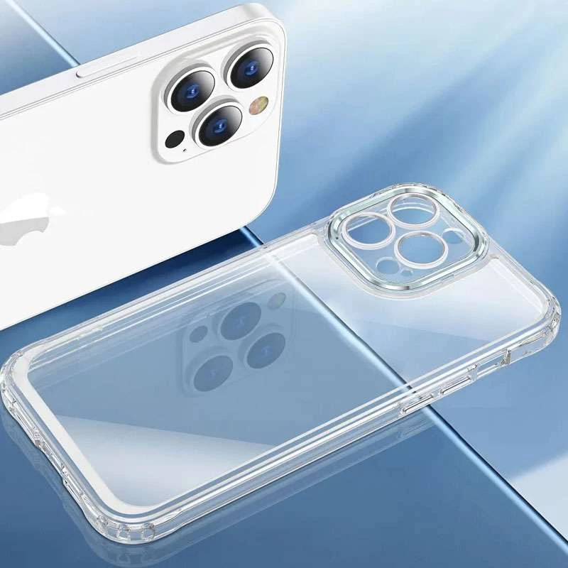 TPU+PC чехол с цветной окантовкой камеры для Apple iPhone 12 Pro (6.1") – Прозрачный / Бирюзовый. Фото 4 из 4