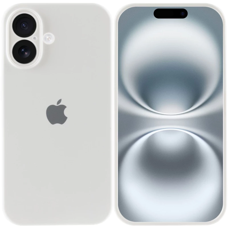 Чехол Silicone Case с защитой камеры для Apple iPhone 16 – Белый / White. Фото 4 из 7