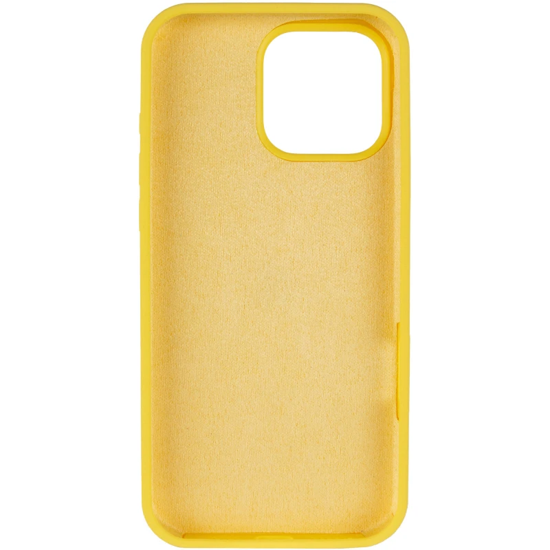 Чехол Silicone Case с закрытым низом для Apple iPhone 15 Pro (6.1") – Желтый / Yellow. Фото 6 из 8