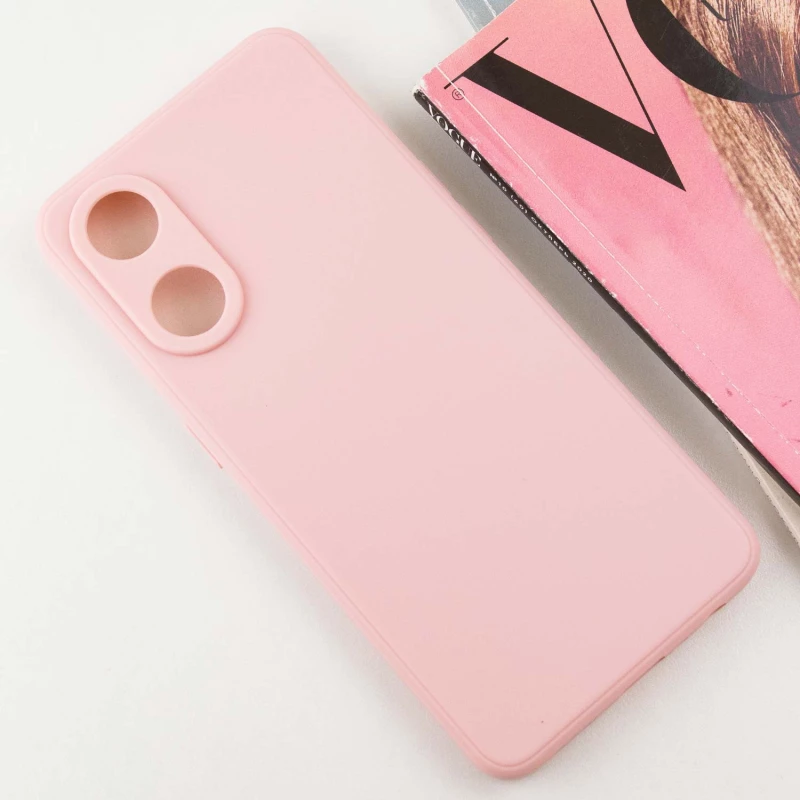 Цветной силиконовый чехол с защитой камеры для Oppo Reno 8T 4G – Розовый / Pink Sand. Фото 3 из 10