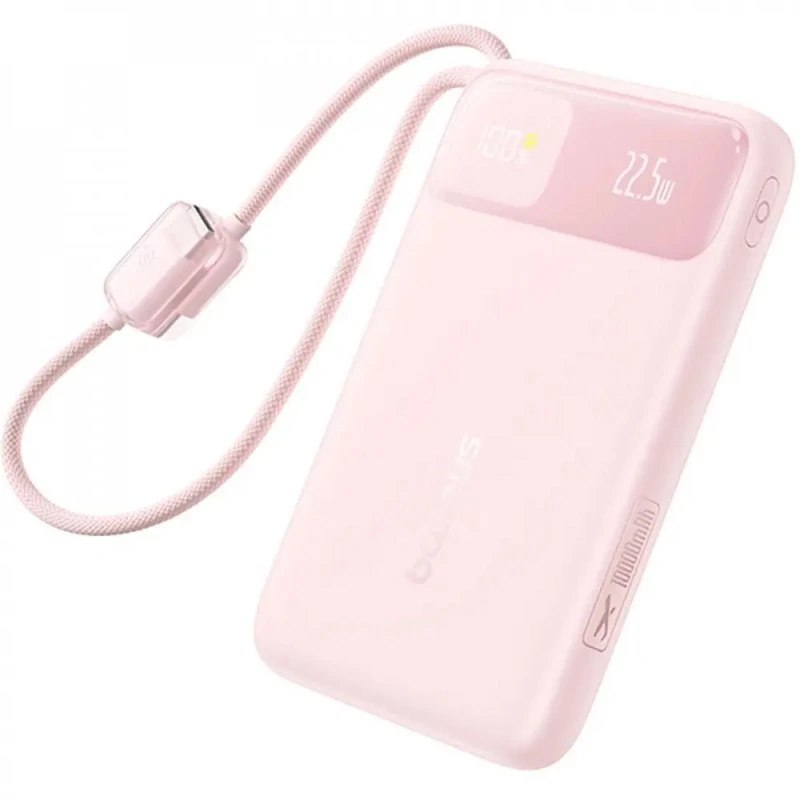 Портативное ЗУ Power Bank Baseus EnerFill FC11 PD22.5W with cable 10000 mAh (E0027R) – Baby Pink. Фото 1 из 2