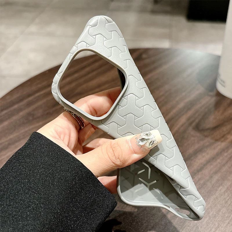 TPU чохол плетенка на Apple iPhone 15 (6.1") – Grey. Фото 5 з 8