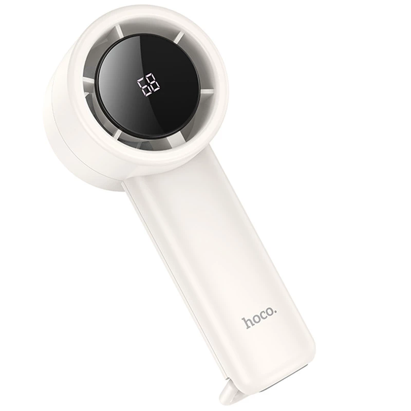Портативний вентилятор Hoco HX63 Fashion high-speed handheld fan 2000 mAh – White. Фото 3 з 8
