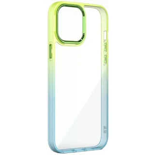 Силиконовый чехол фреш для Apple iPhone 14 Pro (6.1") — Бирюзовый / Лимонный
