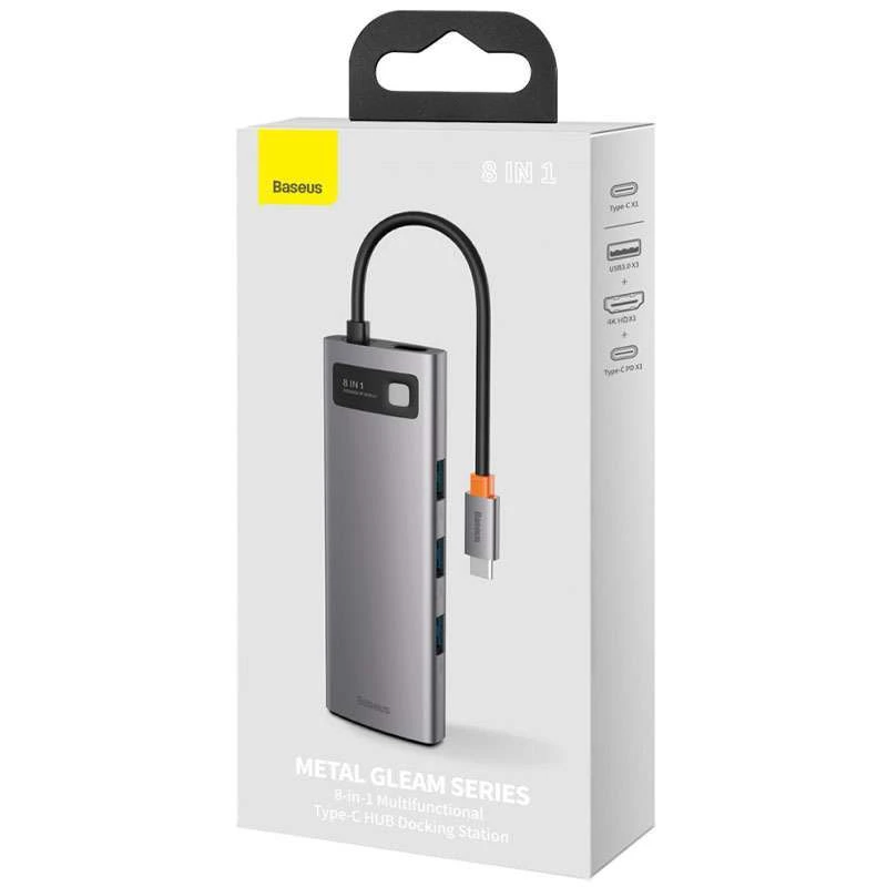 Переходник HUB Baseus Metal Gleam Series 4-in-1 4xUSB 3.0 – Gray. Фото 5 из 5
