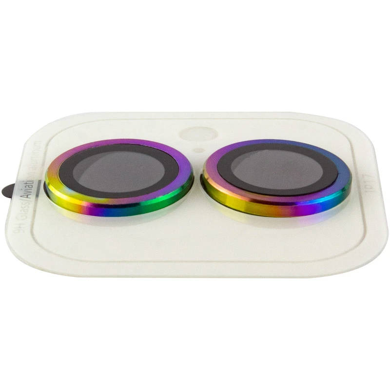 Металлическое защитное стекло на камеру для Apple iPhone 17 (6.3") – Сиреневый / Rainbow. Фото 5 из 12