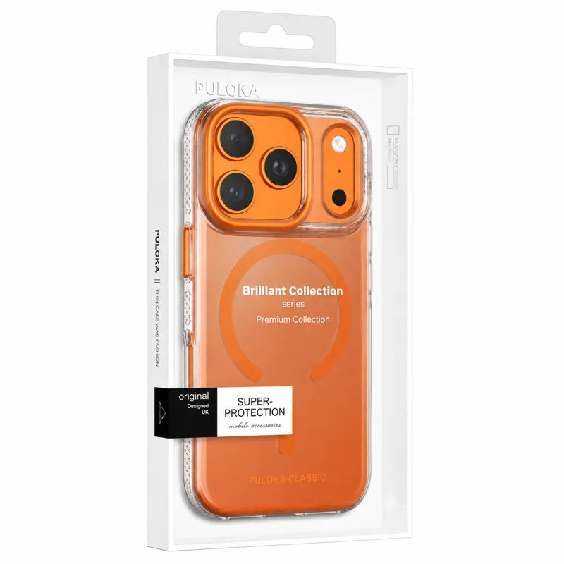 Чехол TPU+PC Puloka Resplendent with Magnetic Fit для Apple iPhone 17 Pro Max (6.9") – Orange. Фото 3 из 4