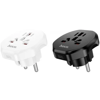 Сетевой універсальний перехідник Hoco AC6 3in1 (EU) фото 1 з 1