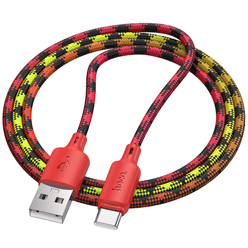 Дата кабель Hoco X116 Meridian USB to Type-C 3A (1m) – Gradient Red Mix. Фото 4 з 6