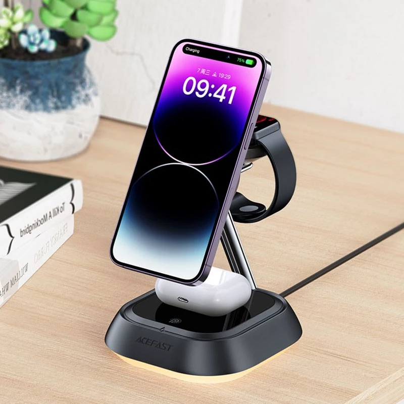 БЗП Acefast E16 desktop 3-in-1 – Black. Фото 8 з 8