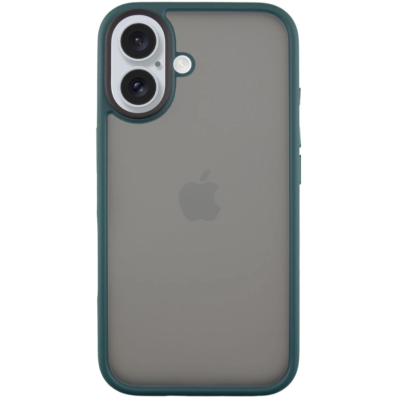 TPU+PC с металлическими кнопками для Apple iPhone 16 – Зеленый / Dark Green. Фото 1 из 6