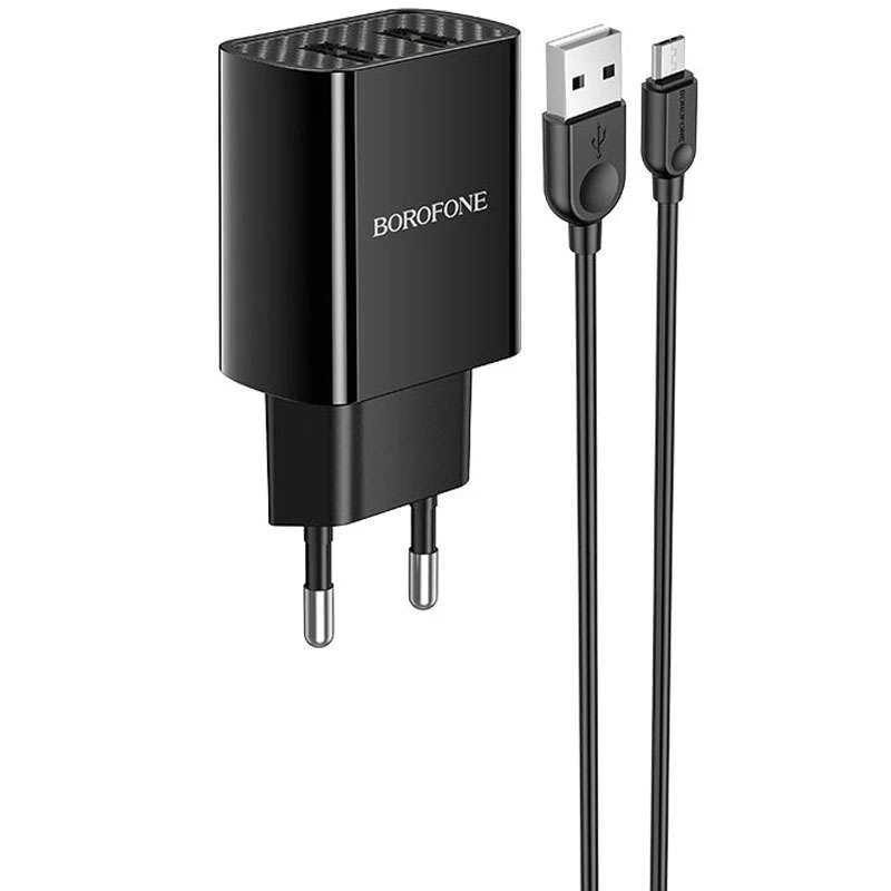 

МЗП Borofone BA53A Powerway (2USB/2.1A) + MicroUSB (Чорний)