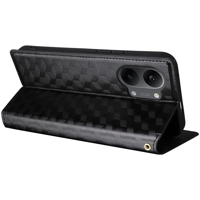 Кожаный чехол-книжка Rhombus Book для Xiaomi Poco X8 Pro Max – Black. Фото 7 из 7